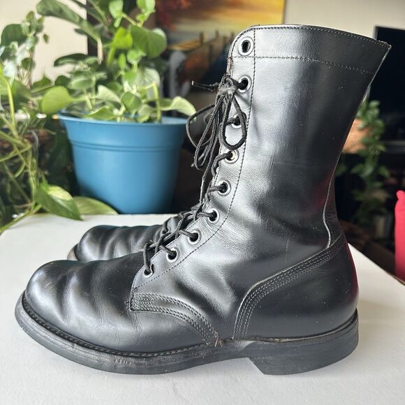 1967 Endicott Johnson Men\'s 8W Combat Boots US Military Vietnam Black Leather main image 12